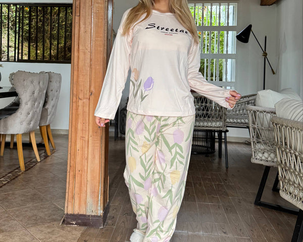 31009 PIJAMA PANT MANGA LARGA CAMILA