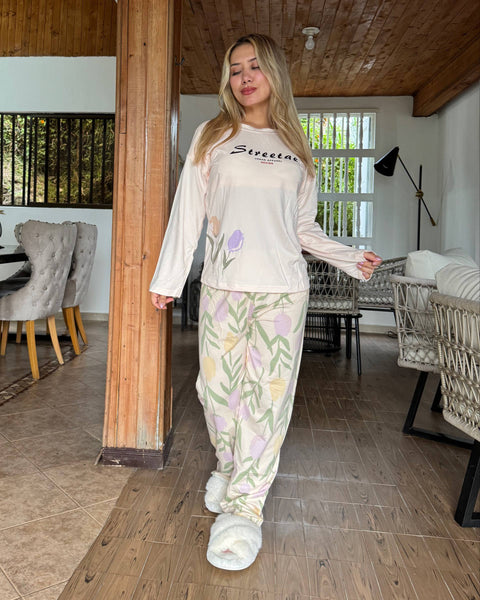 31009 PIJAMA PANT MANGA LARGA CAMILA