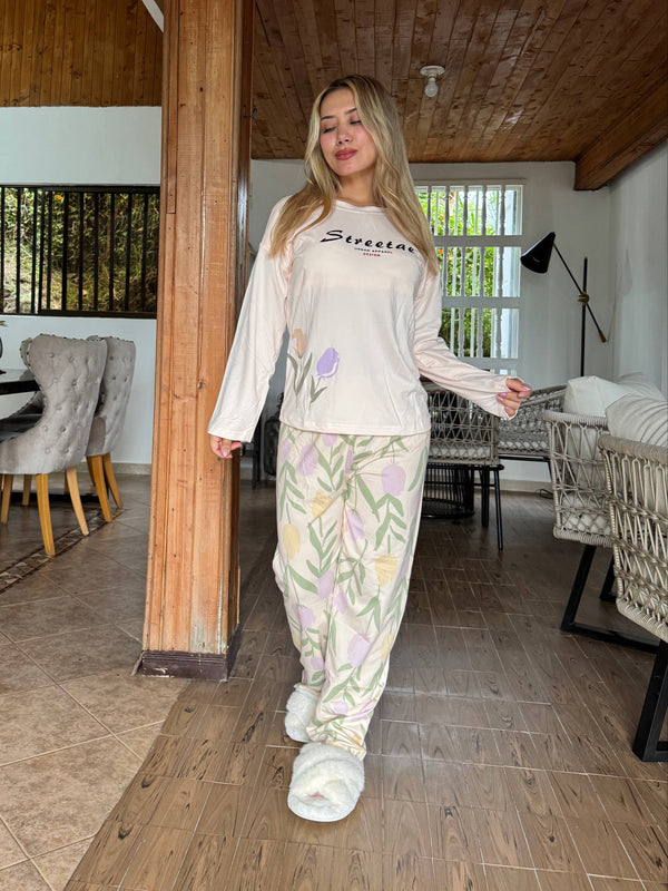 31009 PIJAMA PANT MANGA LARGA CAMILA