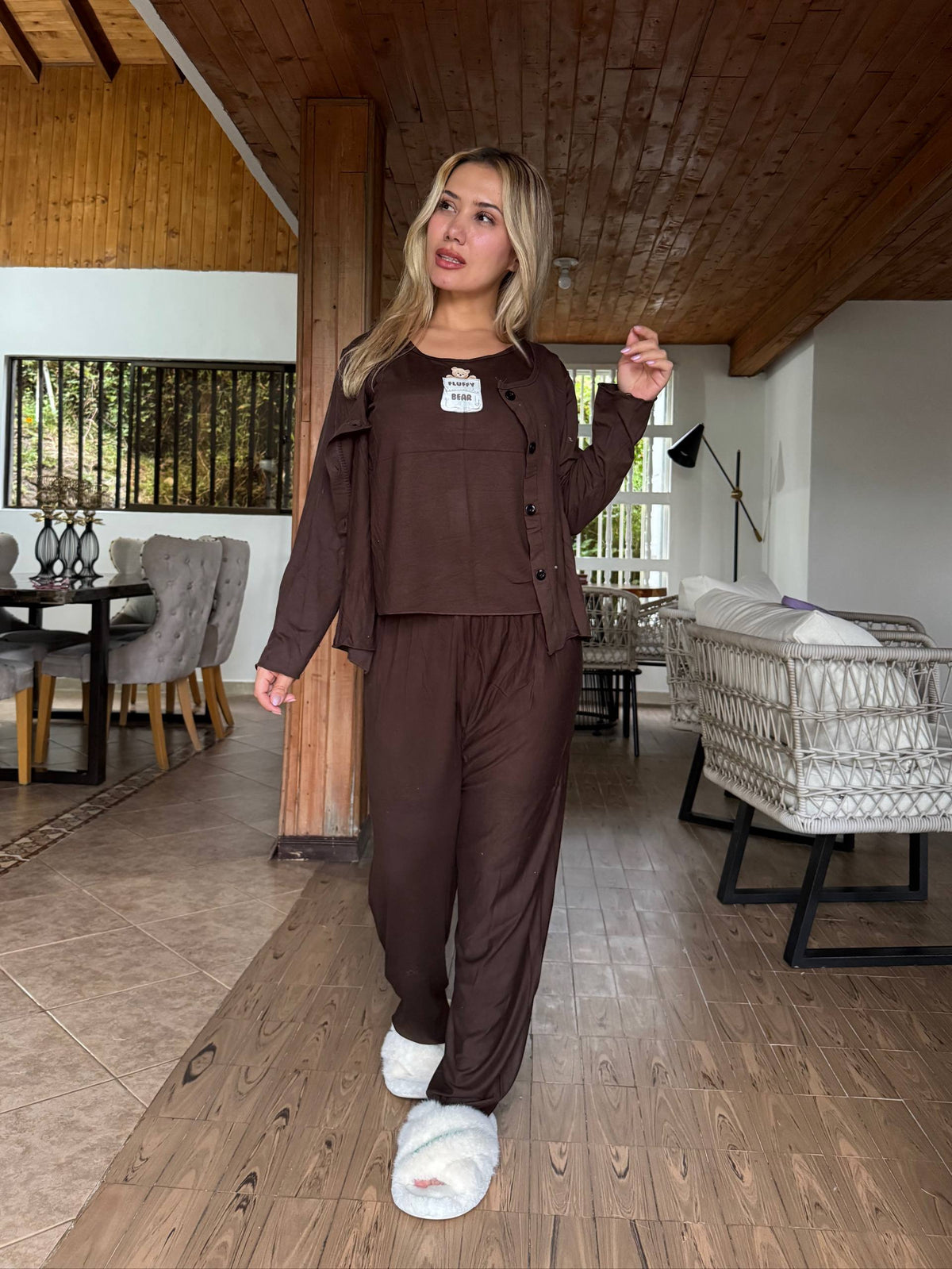 31013 PIJAMA TRIO BOTONES MANGA LARGA