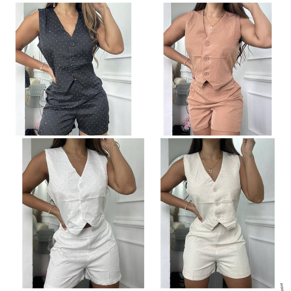 31048 CONJUNTO SHORT CHALECO BRILLANTE