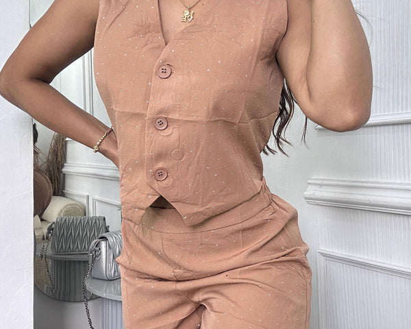 31048 CONJUNTO SHORT CHALECO BRILLANTE