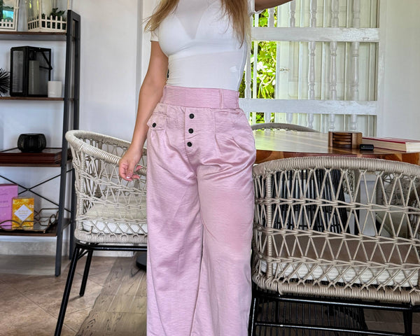 31054 PANTALON SATIN BOTONES