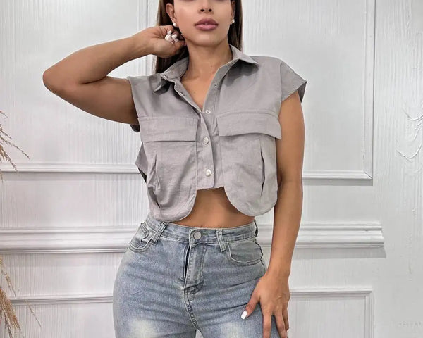 30977 BLUSA BOLSILLOS TOPACIO