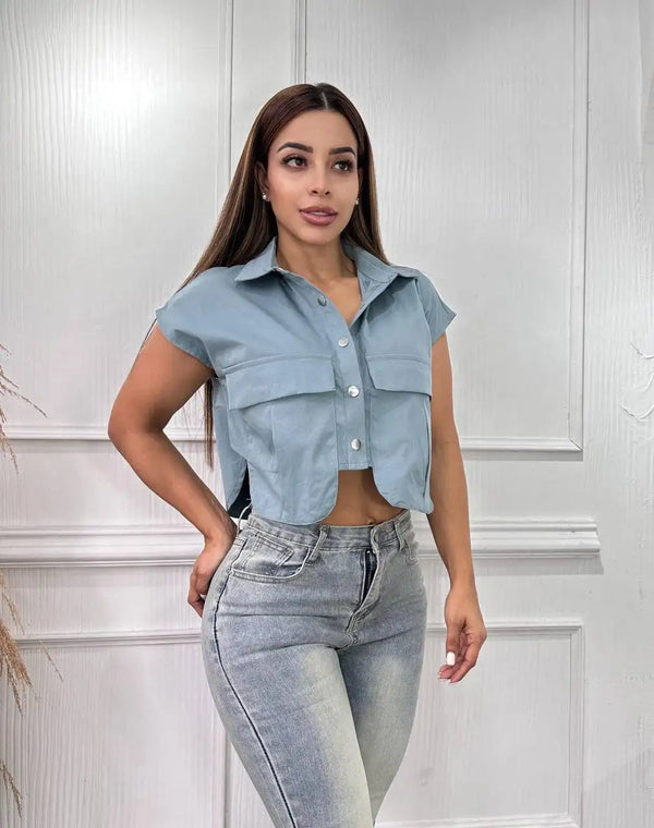 30977 BLUSA BOLSILLOS TOPACIO