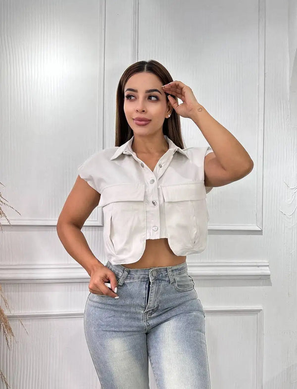 30977 BLUSA BOLSILLOS TOPACIO