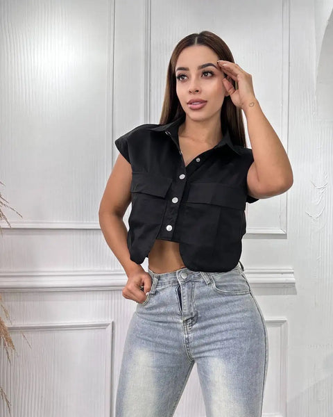 30977 BLUSA BOLSILLOS TOPACIO